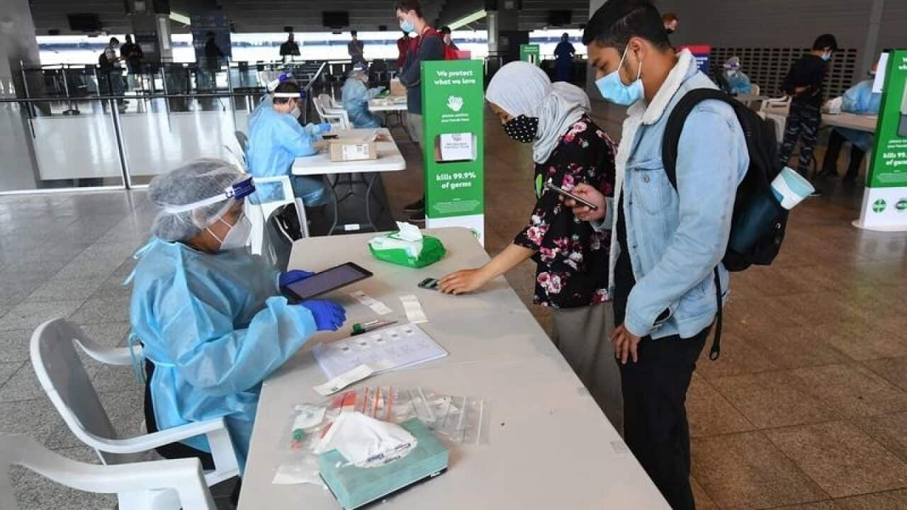 A pop up testing facility at the MCG