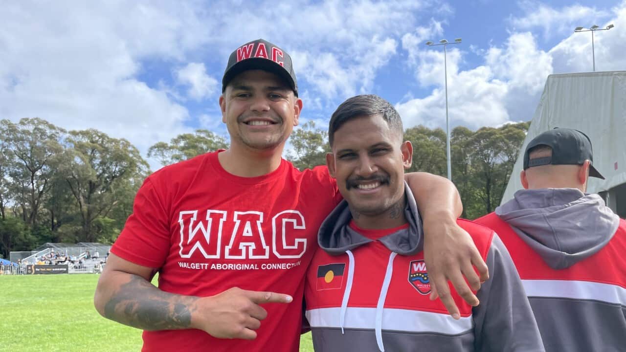 Latrell Mitchell and Ben Barba kitted up for WAC