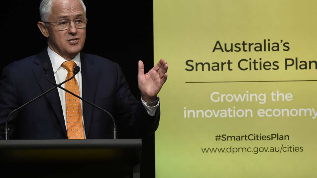 Prime Minister Malcolm Turnbull at the Smart Cities Plan launch