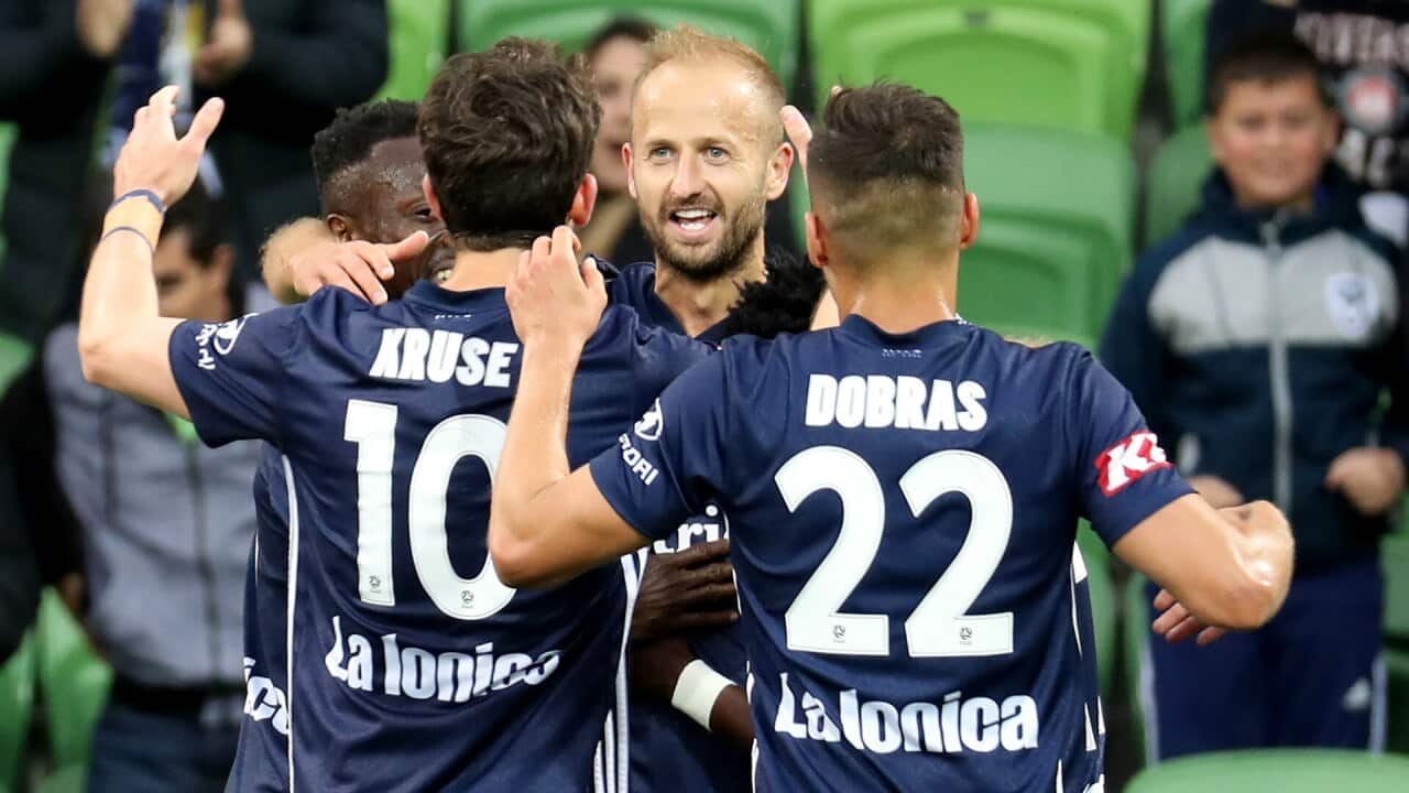 Melbourne Victory celebrando un gol