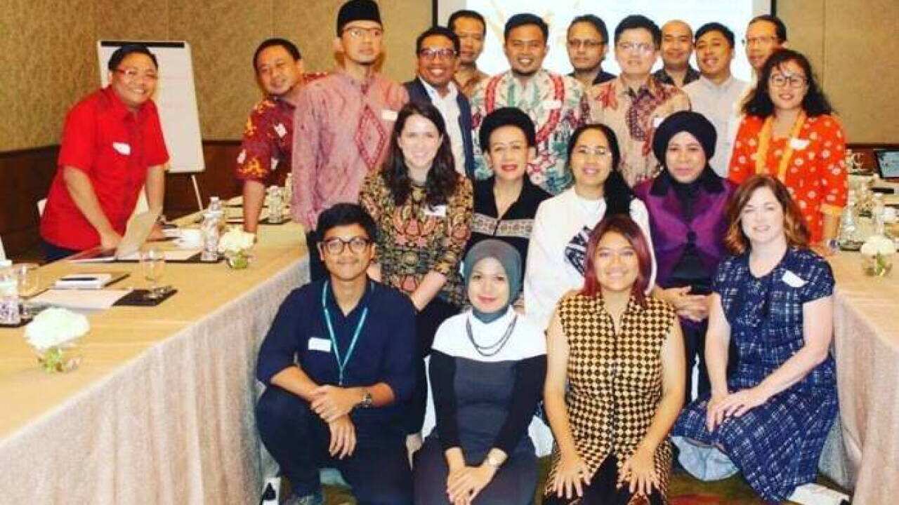 Desi Hanara, front row, second from left with colleagues at a meeting of the Jakarta Dialogue on Combatting Hate Speech - 11 July 2108.