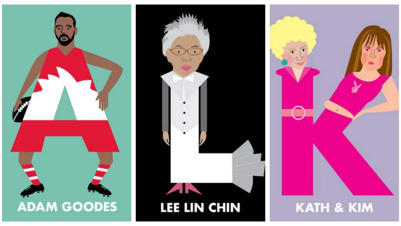 The Aussie Legends Alphabet poster by Beck Feiner