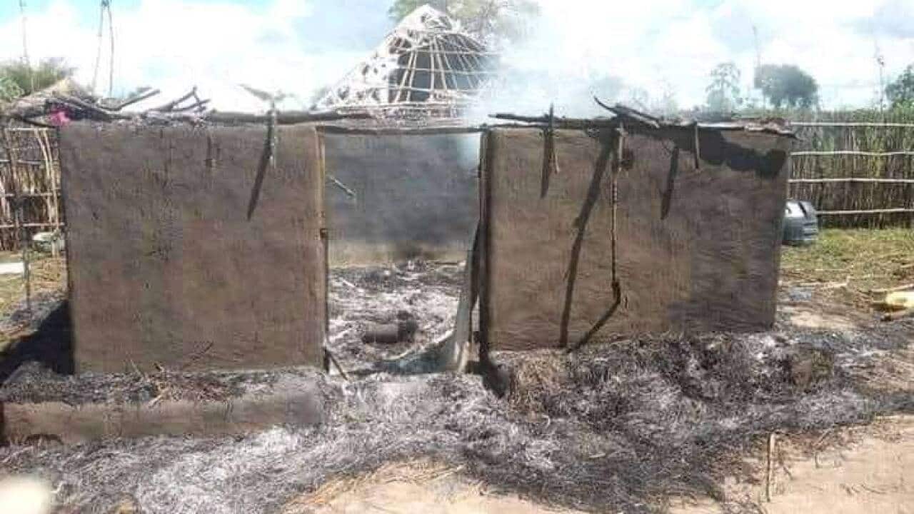 The hut burn down in Baidit