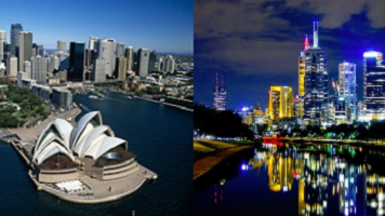 Melbourne and Sydney