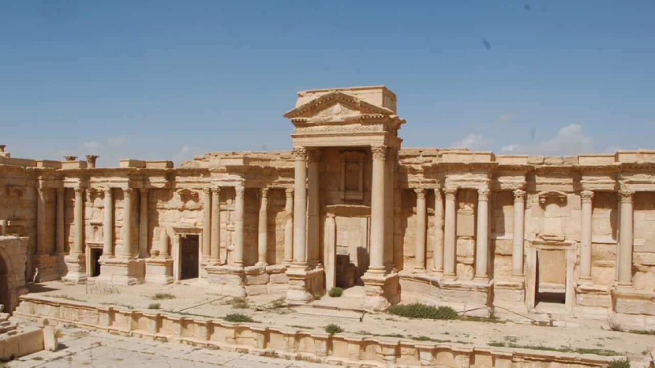The Roman Theater at the ancient city of Palmyra.