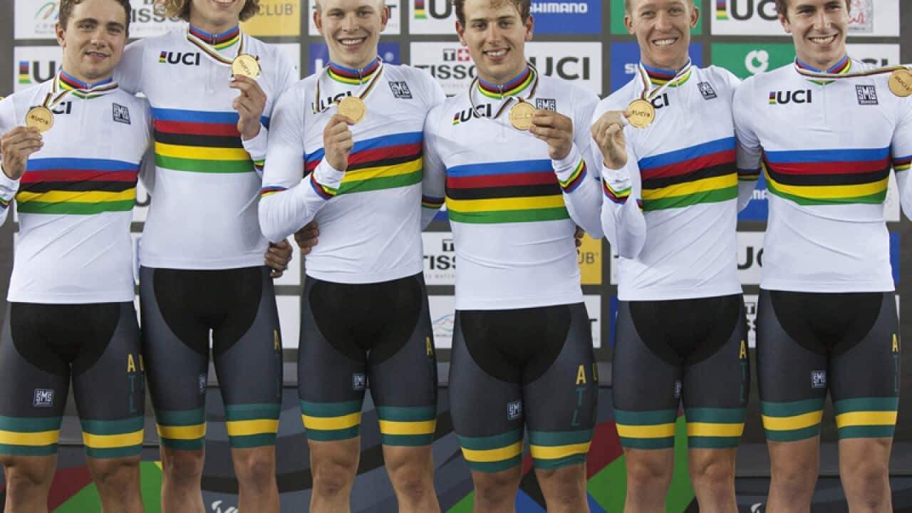 Members of Australia's men's team pursuit team