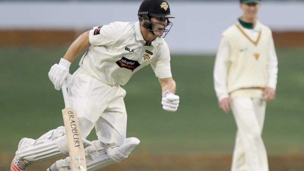 Hilton Cartwright of Western Australia runs between the wickets