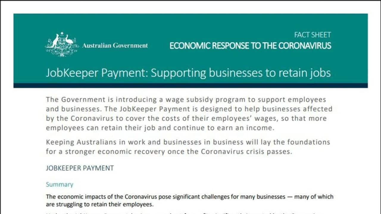How the government explains JobKeeper
