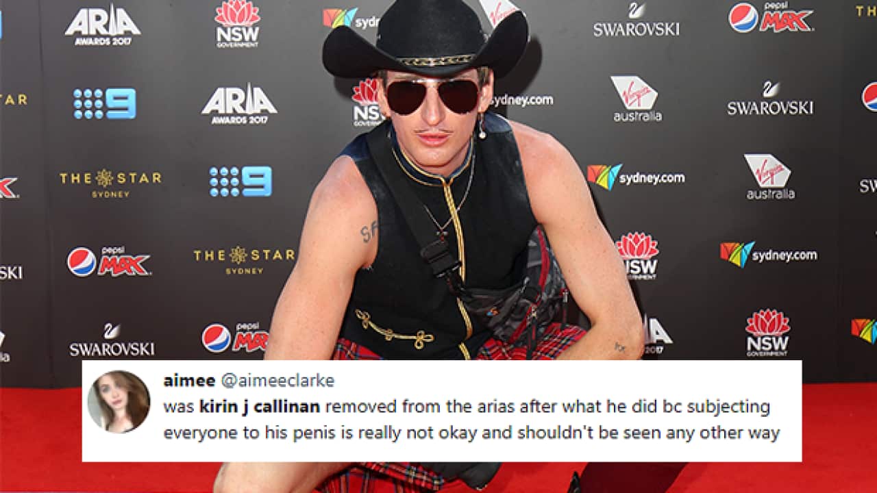 Kirin J Callinan flashed his genitals on the ARIA red carpet last night.