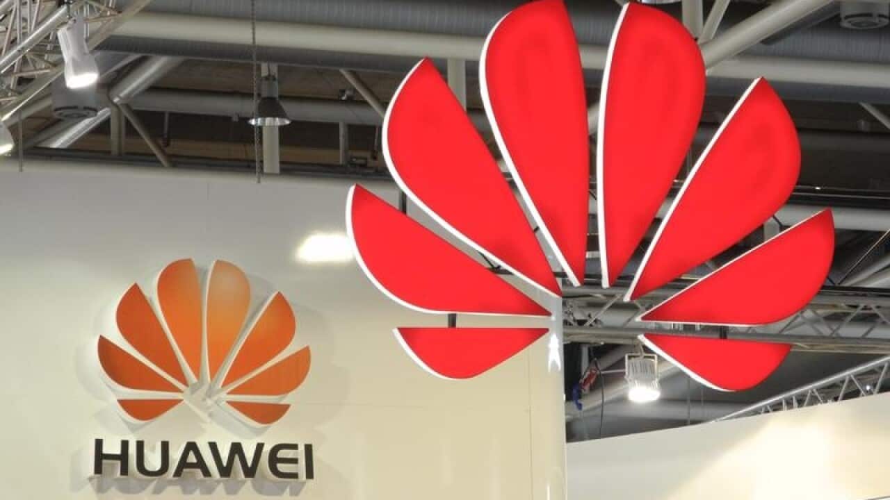 Logos of Chinese company Huawei