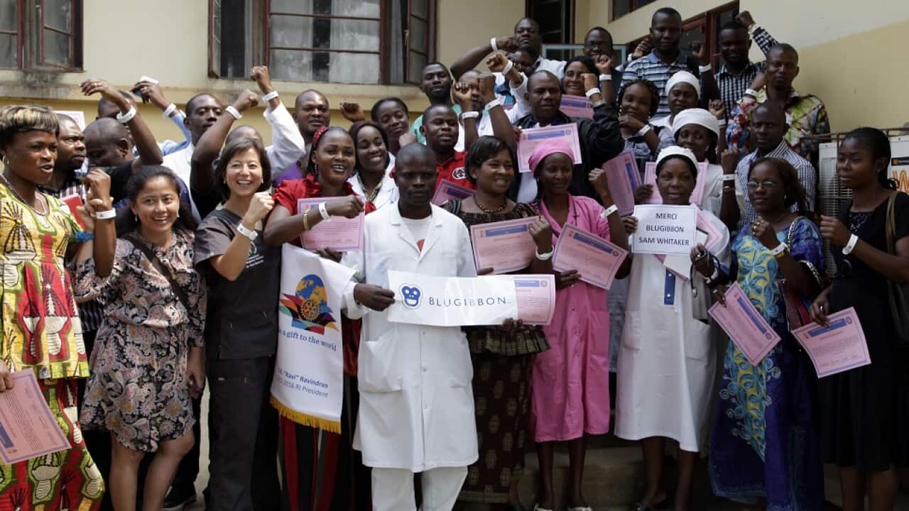 Dr Vera Sistenich with medical staff she trained in Congo, September 2015. (HandUp Congo)