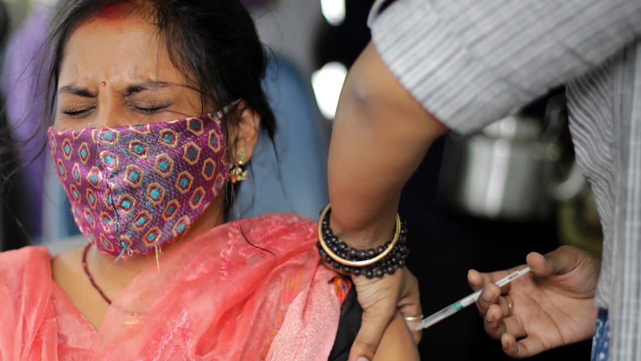 Government health officials improvised a public bus as a vaccination center and start a vaccination drive in different market places. EPA/PIYAL ADHIKARY