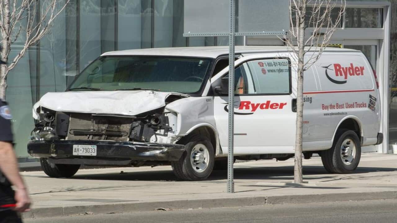 A van struck multiple people at a major intersection in the Canadian city of Toronto.
