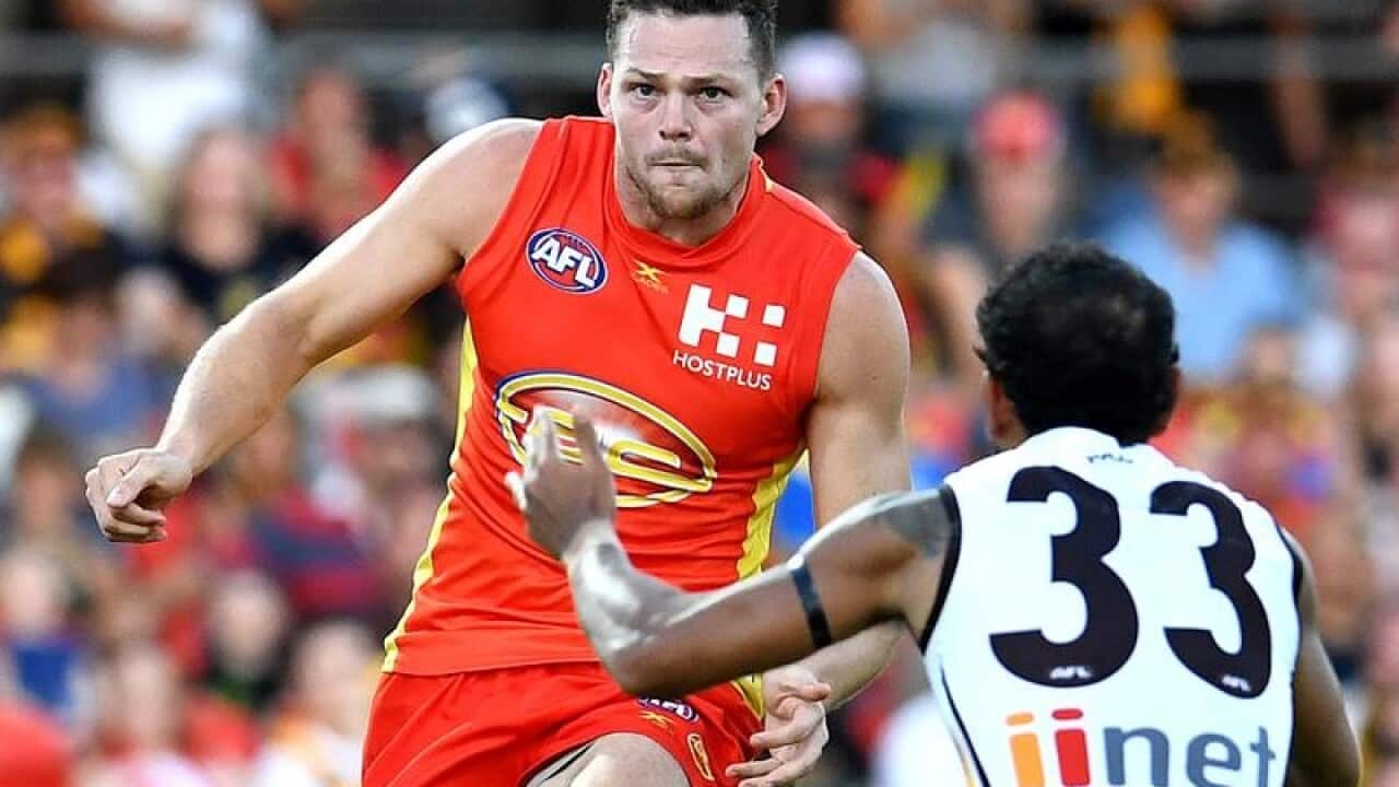 Steven May of the Gold Coast Suns