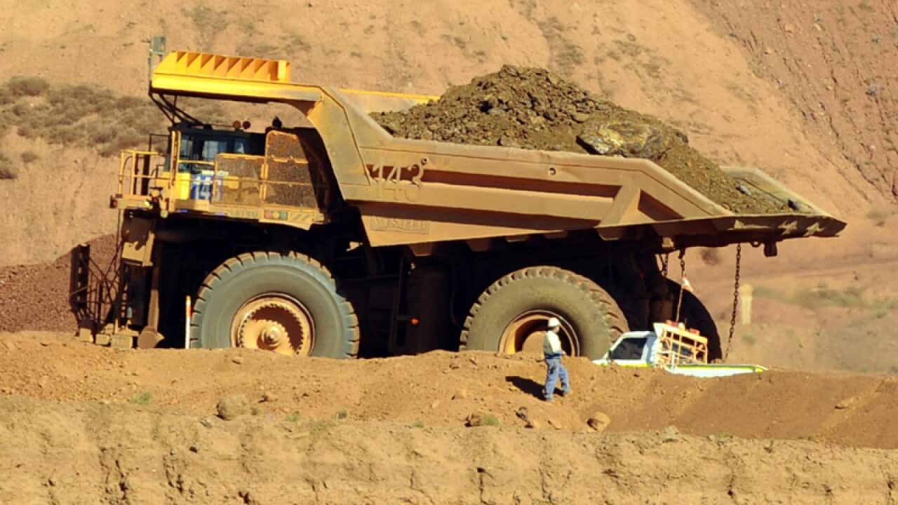 A haulage truck at a mine in the WA Pilbara region