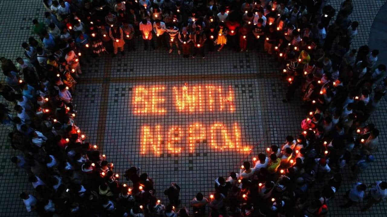 Commemorating Nepal earthquake victims.
