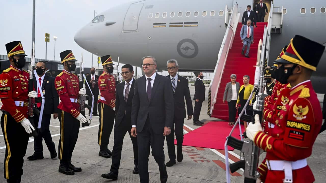 Anthony Albanese arrives in Jakarta