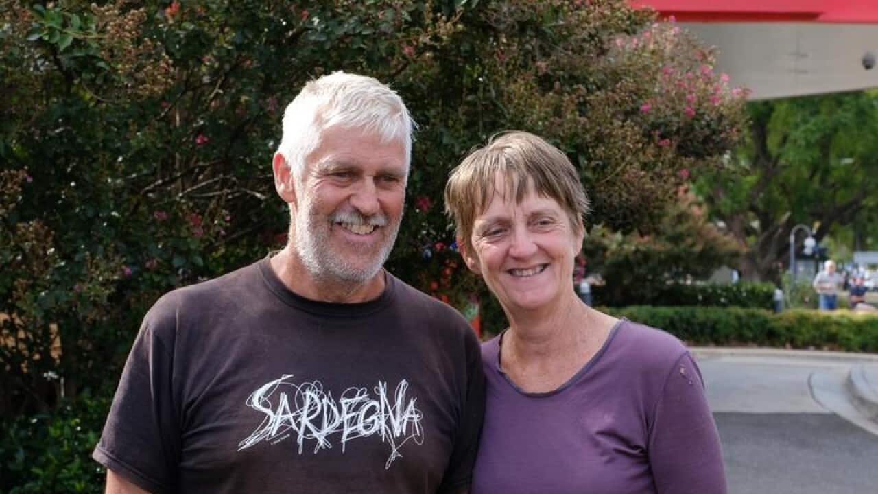 Trevor Salvado and Jacinta Bohan outside Wangaratta Hospital.