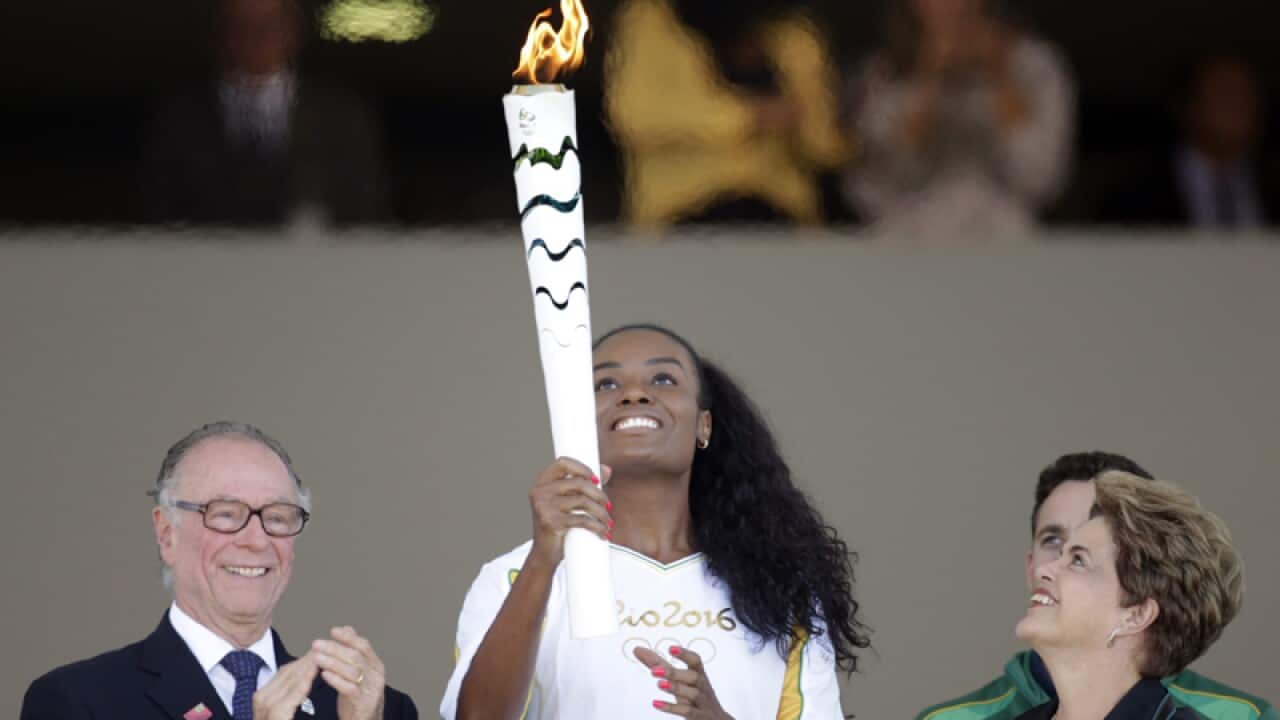 the Olympic flame