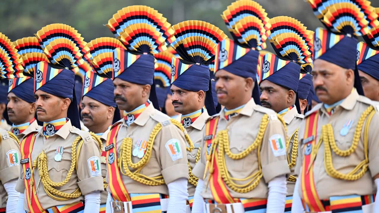 India: Full Dress Rehearsal For 77th Republic Day Parade