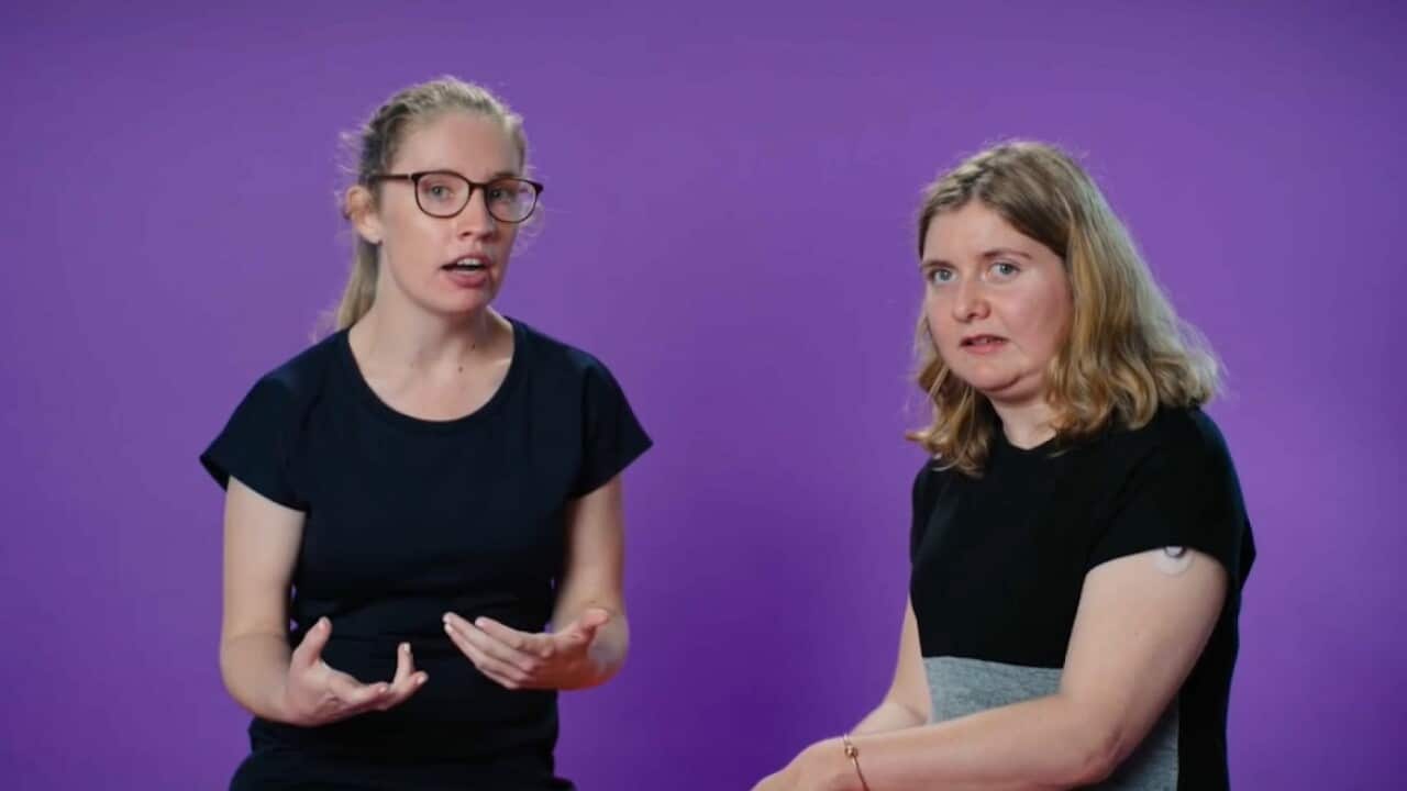 Georgina Henry and Natasha Garrity in Cerebral Palsy awareness video.