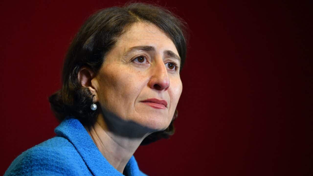 NSW Premier Gladys Berejiklian speaks to the media during a press conference in Sydney on Thursday, 6 May, 2021.