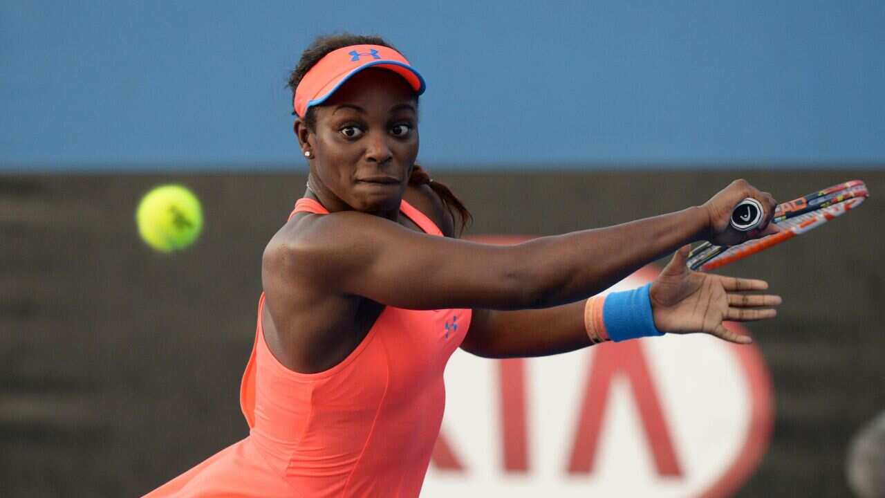 Sloane Stephens of the US in her first round match against Yaroslava Shvedova of Kazahkstan - AAP-1.jpg