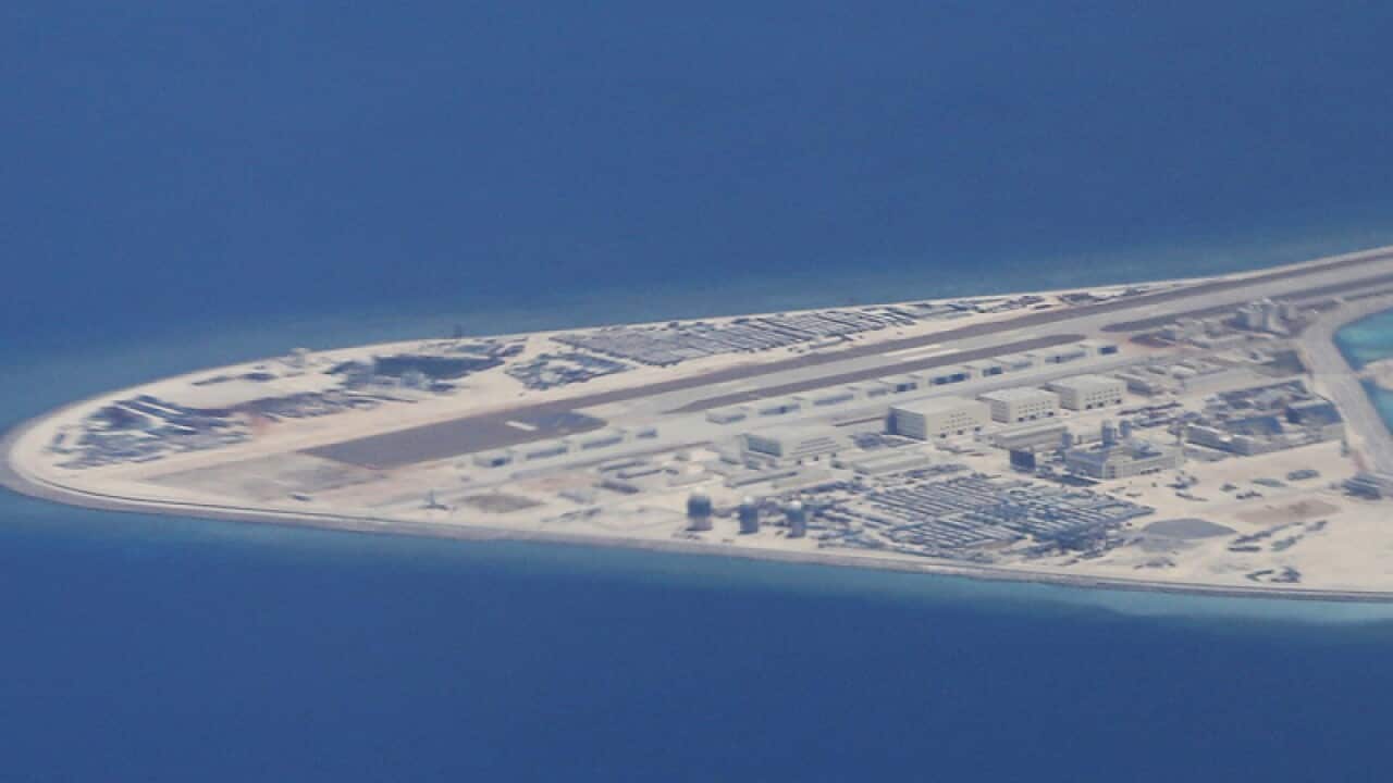 An aerial view of the South China Sea