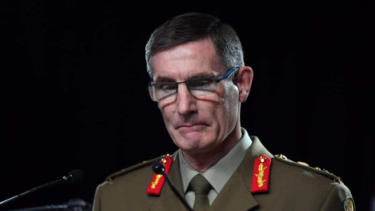 A file photo of Defence chief Angus Campbell.
