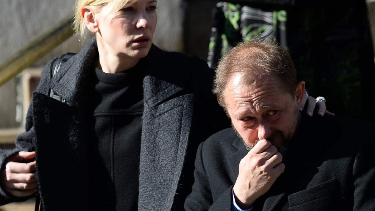 Cate Blanchett and Andrew Upton leave St. Ignatius of Loyola Church