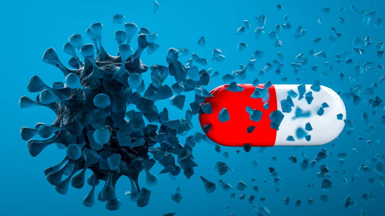 Capsule killing coronavirus ,3d render