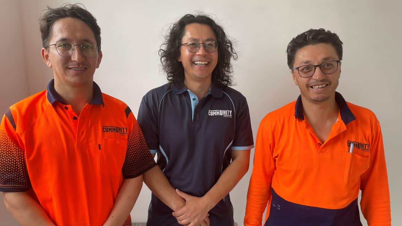 CommUnity Construction founder Hedayat Osyan (centre) with Mujtaba Folad (left) and Jahangir Shadab (right) (SBS).jpg