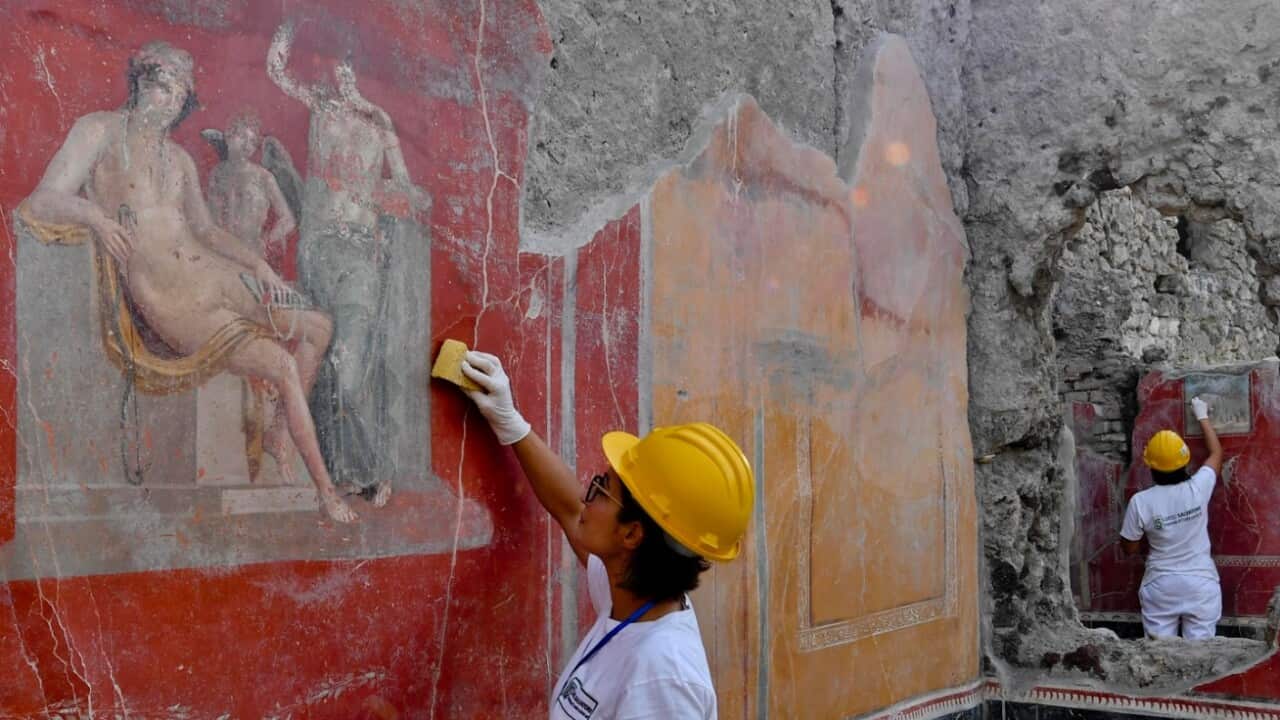 A picture of the 'Villa del Giardino' unhearthed in the same area where a charcoal inscription was uncovered 