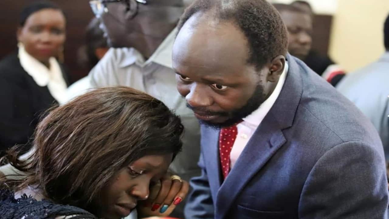 Peter Biar Ajak and his wife Nyanthon James Hoth in Court after the sentence