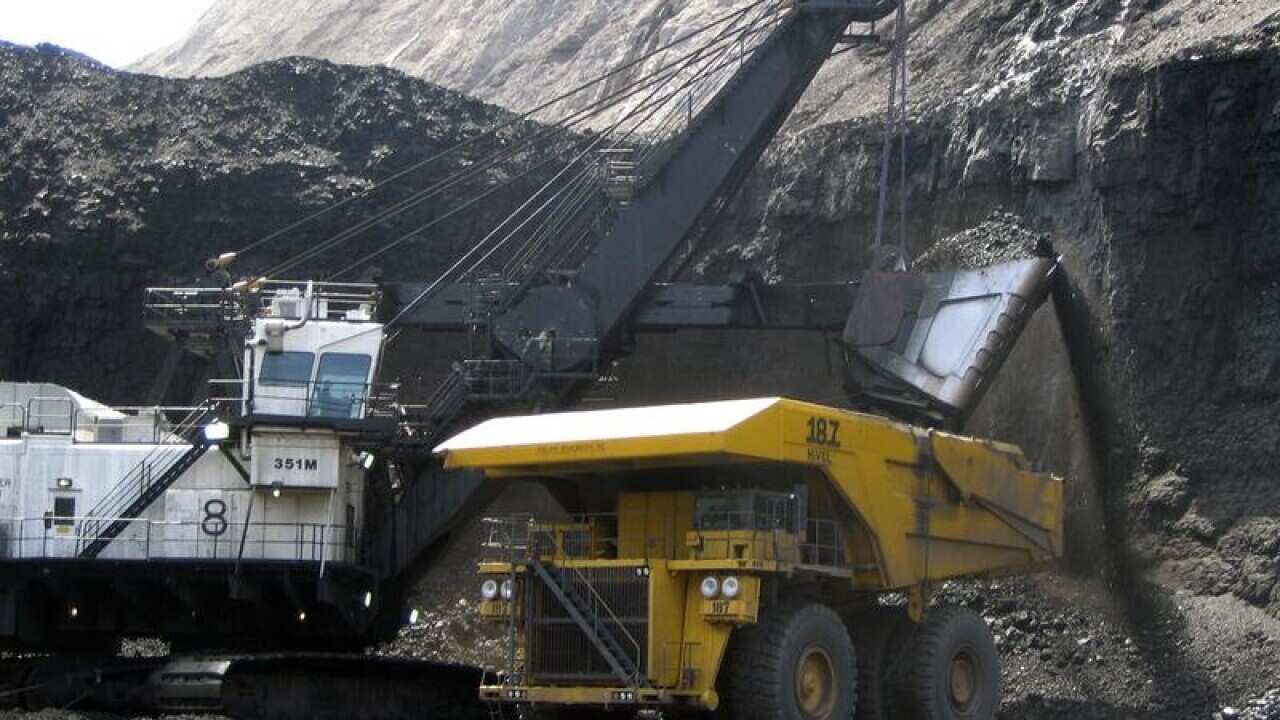 Coal loaded into a truck