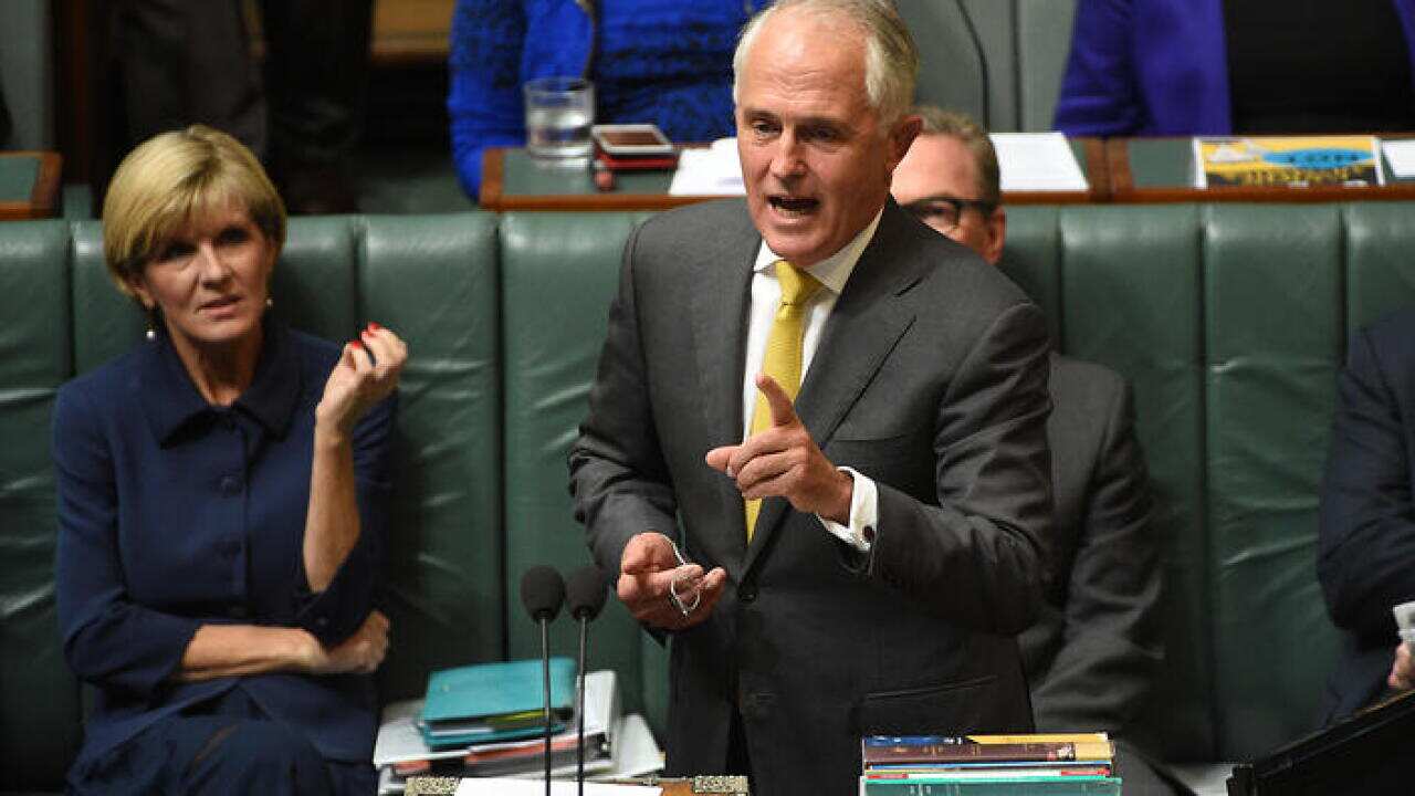 Prime Minister Malcolm Turnbull during Question Time at Parliament House in Canberra on Monday, Feb. 22, 2016. (AAP)