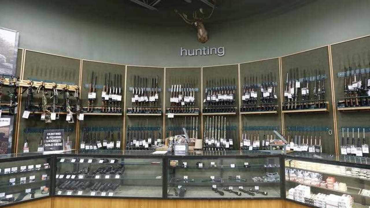 Guns on display at the Dick's Sporting Goods in Danvers, Massachusetts, USA, 28 February 2018.