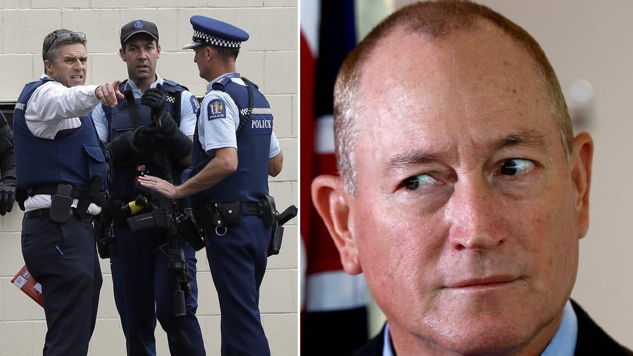 New Zealand police and Fraser Anning.