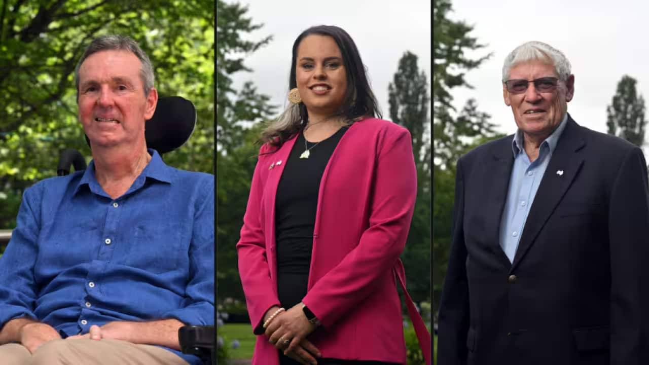 Neale Daniher AO (left) has been named Australian of the Year, Dr Katrina Wruck (centre) has won Young Australian of the Year, and Brother Thomas Oliver (Olly) Pickett AM was selected as Senior Australian of the Year.