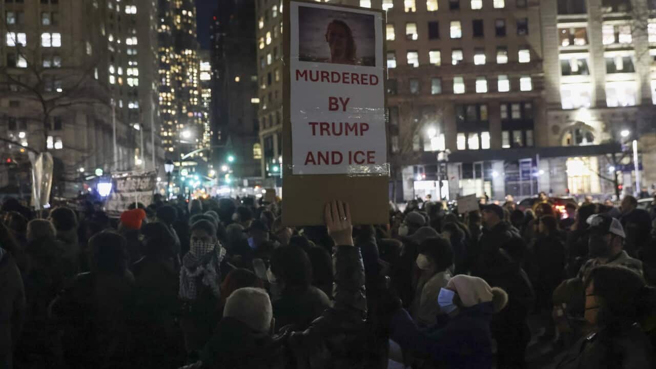 New Yorkers protest ICE in response to the shooting and killing of Renee Nicole Good