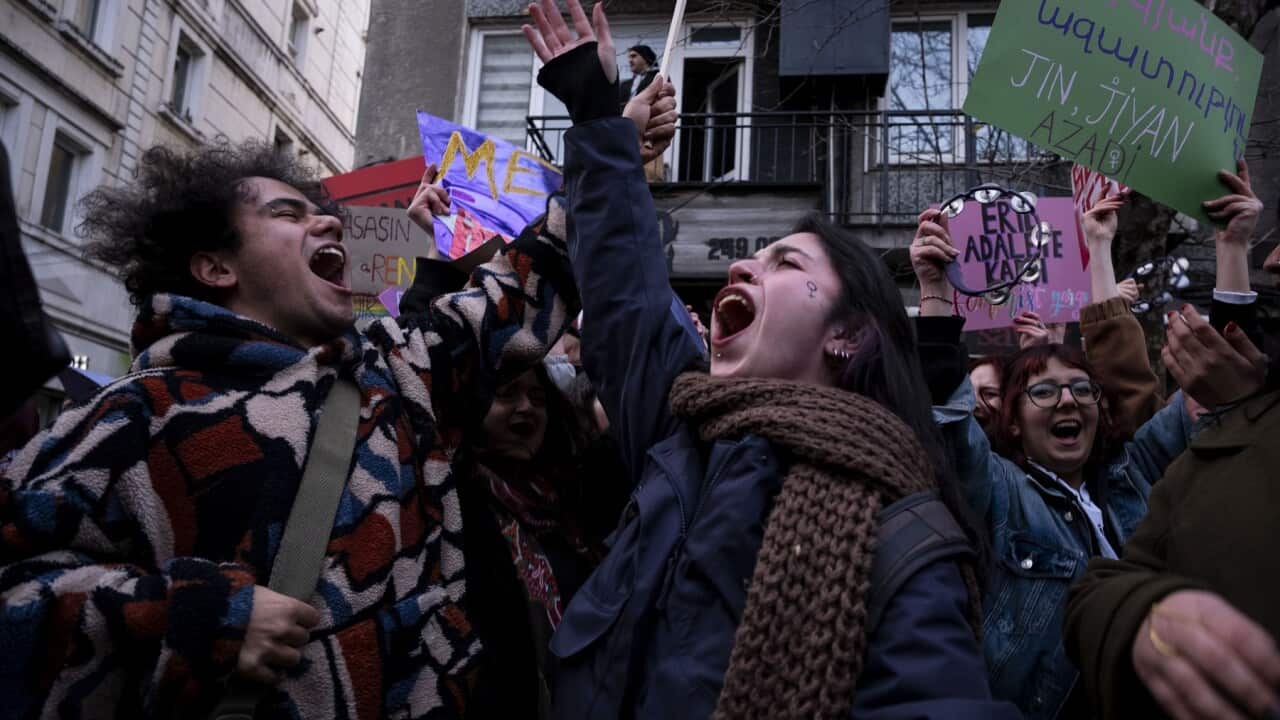 Feminist Night March Istanbul, Turkey - 08 Mar 2026