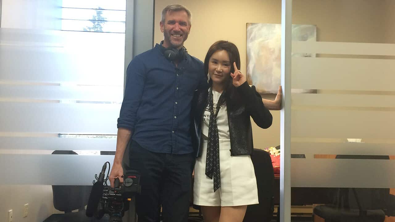 Aaron Thomas on location with the Ultra Rich Asian Girls in Vancouver.