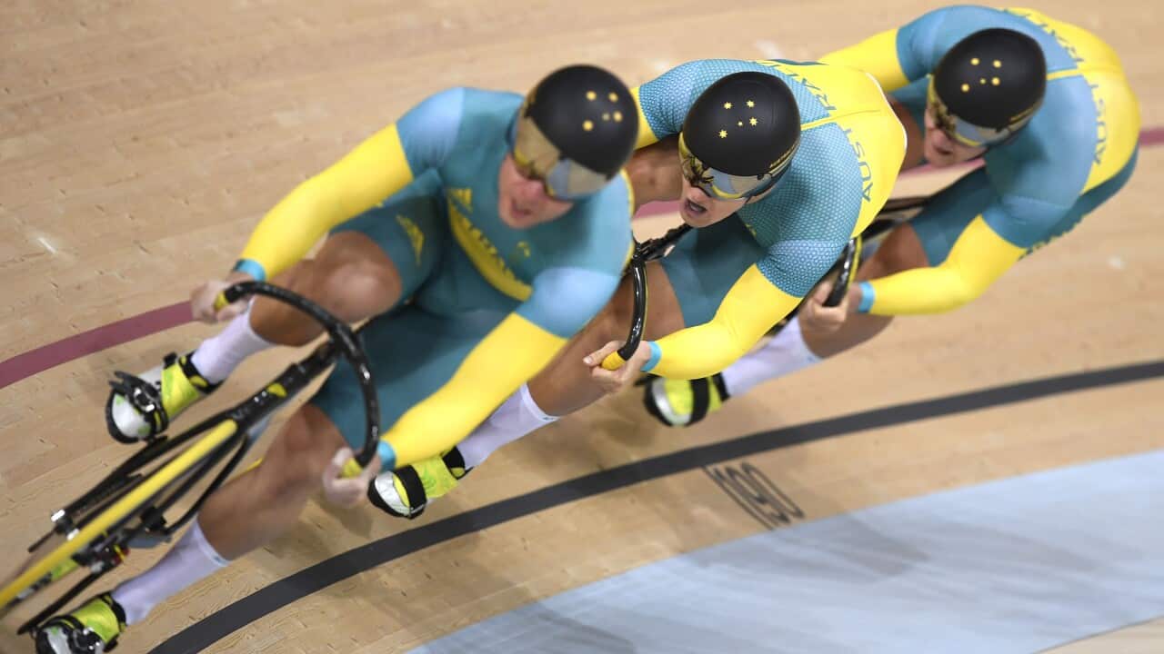 2016 Rio Olympic Games Track Cycling Day 1 team sprint Australia