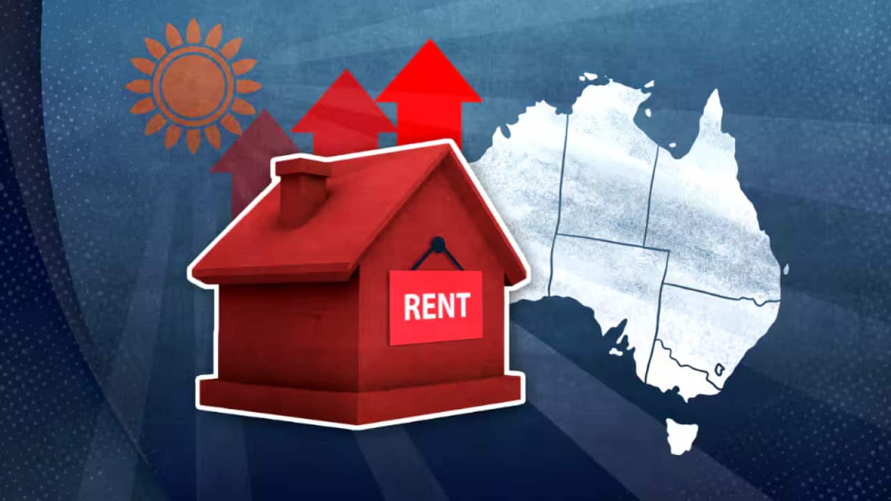 Rents for houses remain at record highs across the country, with unit prices not far behind, as Australia enters the peak lease-changeover period. SBS, Getty.png