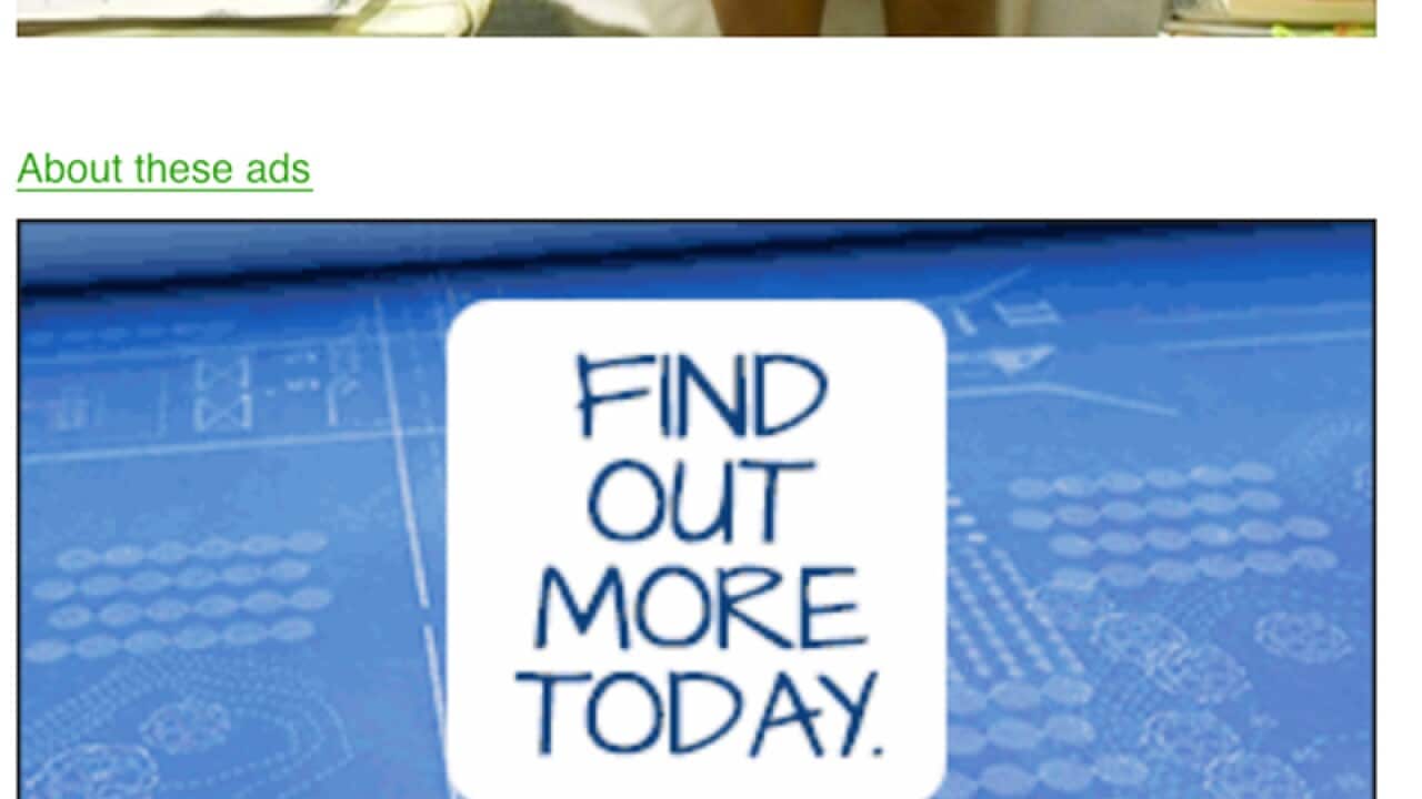 a Queensland Government advertisement on a pornographic website.