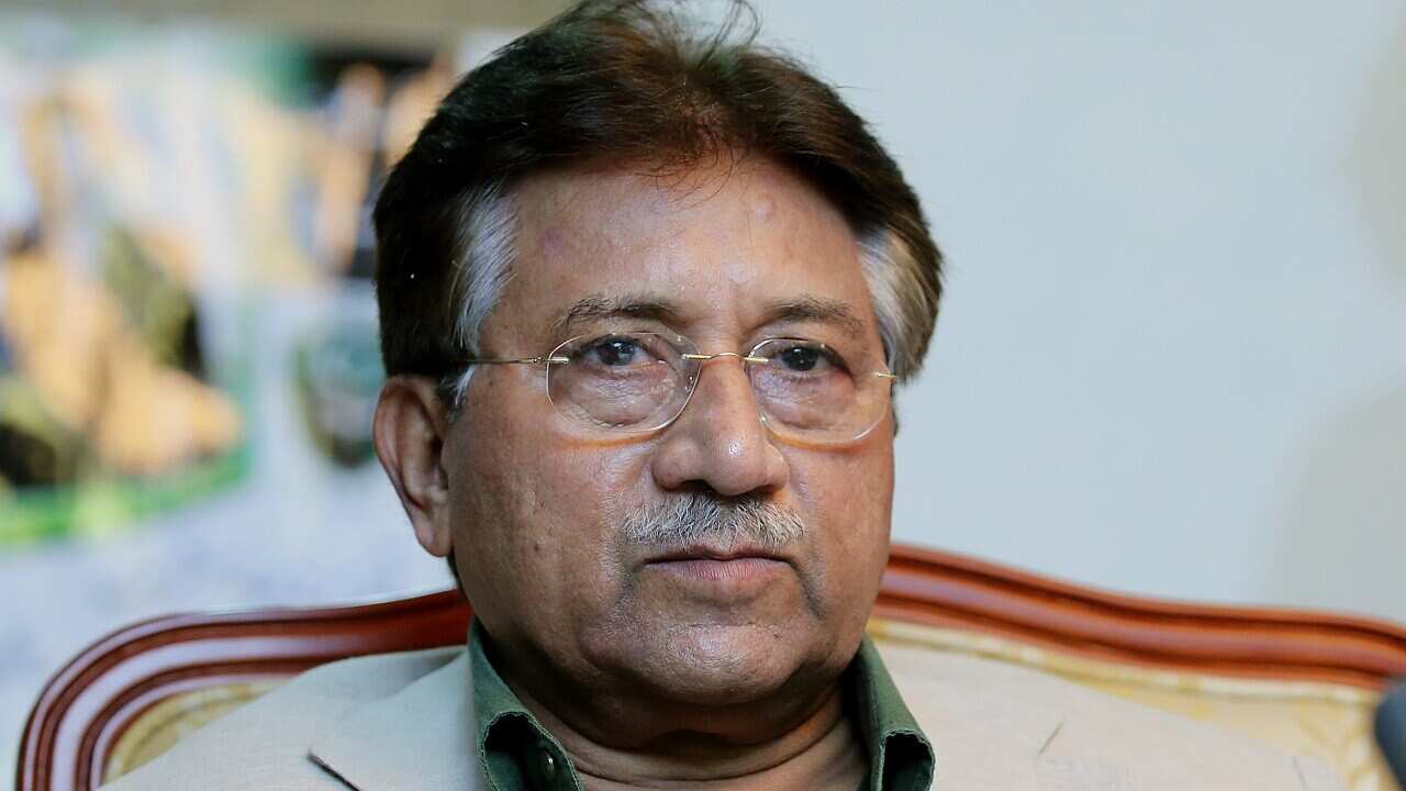 Former Pakistani President Pervez Musharraf during a gathering of his supporters in Dubai.
