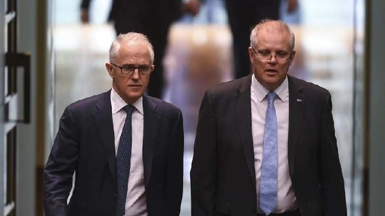 File image of former prime minister Malcolm Turnbull and Prime Minister Scott Morrison.