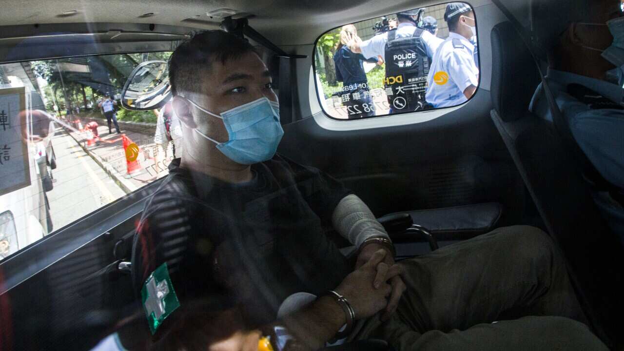 Tong Ying-kit is shown arriving at court on 6 July, 2020 in Hong Kong, China.