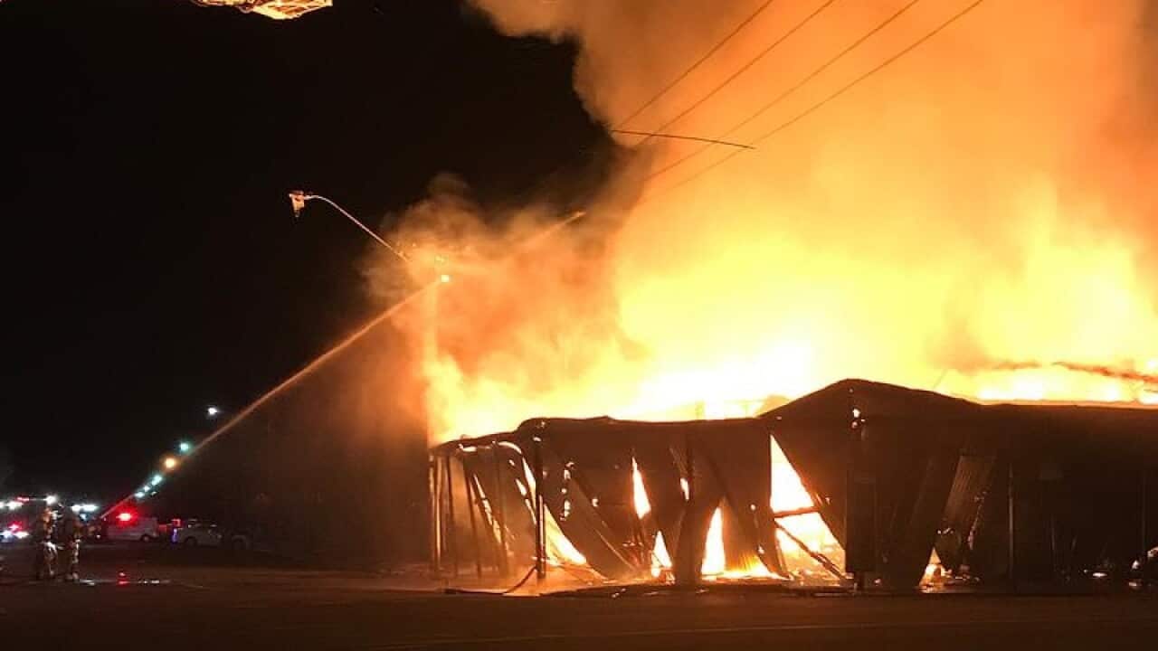 Fire crews working on the fire