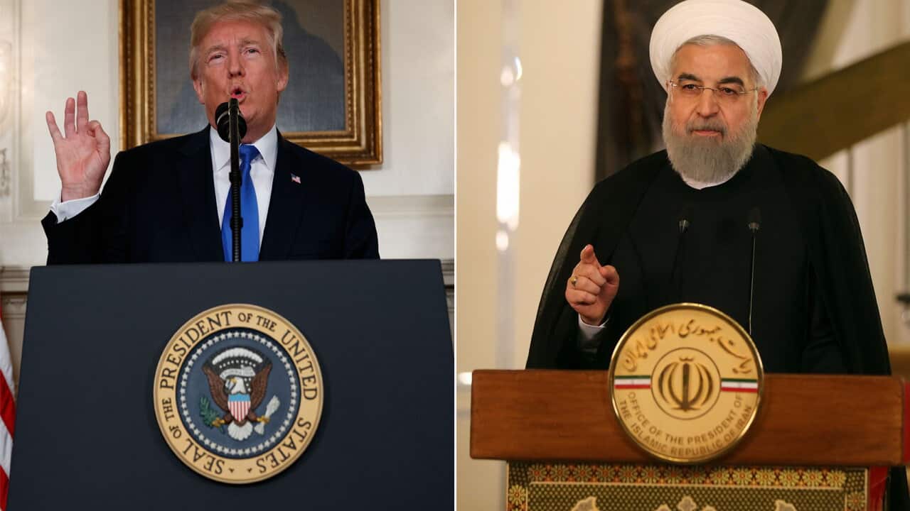 US President Donald Trump and Iranian President Hassan Rouhani.